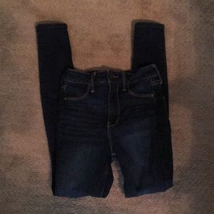 Hollister dark blue high rise skinny jeans
